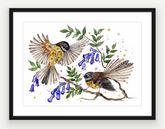 Piwakawakas - Aotearoa Florals Collection - Watercolour Print